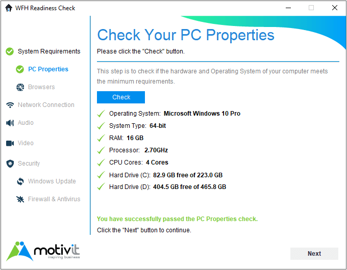 MotivIT WFH Readiness Check_PC Properties