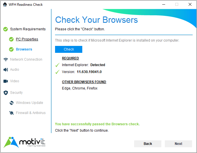 MotivIT WFH Readiness Check_Browser